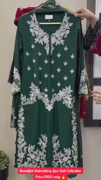 Woman Embroidery 3pcs Suit ❤️🥶