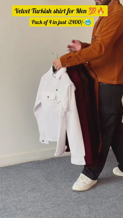 Turkish velvet shirt pack of 4 💯🔥