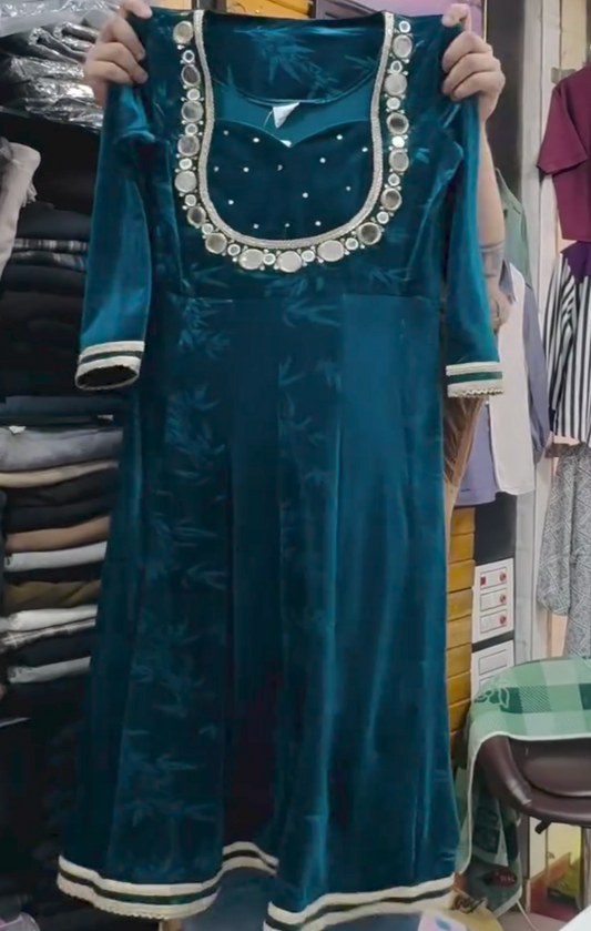 Mirror Work Velvet 3pcs Frock 🥶❄️🫶