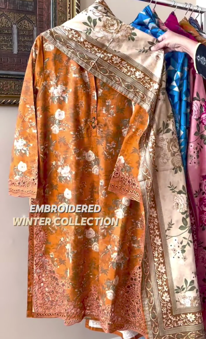 Winter Embroidery 3pcs suit collection 🥰